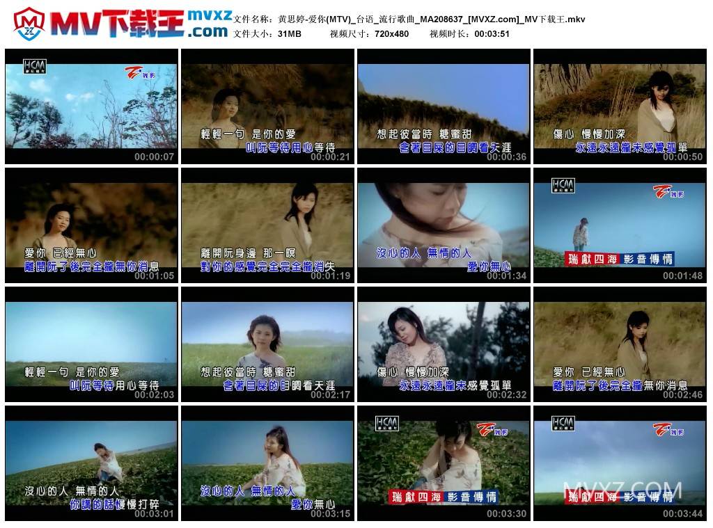 黄思婷-爱你(MTV)_台语_流行歌曲_MA208637